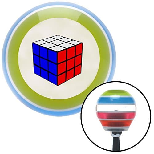Rubiks Cube Stripe Shift Knob with M16 x 1.5 Insert race 428 sbc quick change