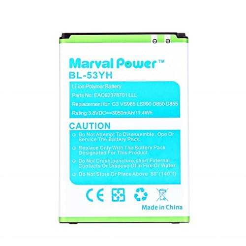Marval Power Li-ion Battery Replacement For LG G3 VS985 F400 D850 D855 BL-53YH