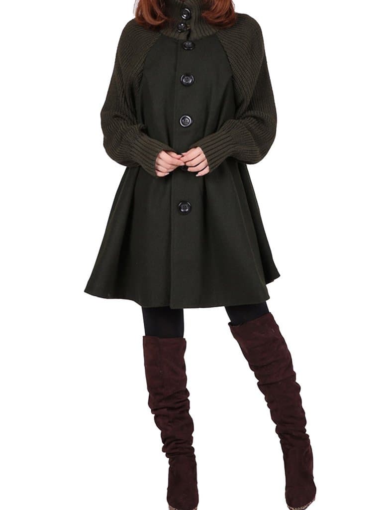 Youlee Women's Large Hem Woolen Coat Maternity Clothes