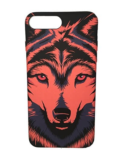 iPhone 7 Case Night Luminous Cool Animal Printing Frosted Case,Soft Case (wolf)