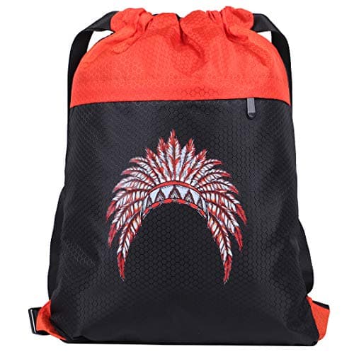 Swimming Drawstring Backpack Bag Sport Gym Sackpack Sack Sport string Gymsack Pack Men Women Waterproof AIndian (M)