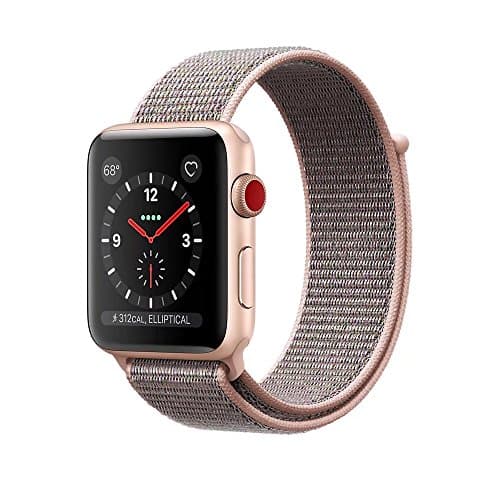 Esay Watch Sport Loop Band Velcro, Hook and Loop Fastener Adjustable Closure Wrist Lightweight Breathable Nylon Replacement Band for Apple Watch Nike+, Series 3/2/1, Sport, Edition (38MM, Pink Sand)