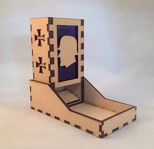 Memoir 44 Mini Dice Tower Germans Dark Blue Acrylic Window Laser Cut MDF Unique Fast Shipping