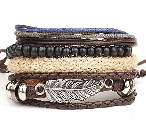 Braided Leather Bohemian Wrap Bracelet