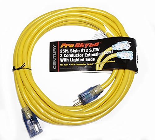 ProStyle 25ft. #12 SJTW 3 Conductor Extension Cord with Lighted Ends - Yellow