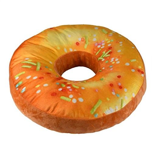 LILICAT Cute Pillow, New style Doughnut Shaped Ring Plush Soft Novelty Style Cushion Pillow Decoration Multicolor Throw Pillow Plush Play Toy Doll For Office Chair Car Seat (Orange, Size: 38X38X7.5)