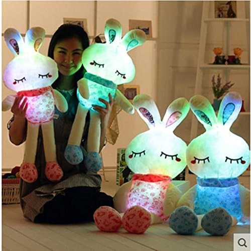 75cm/30'' Luminous Stuffed Rabbit Toy LED Light Up Plush Doll Glow Bunny Pillow
