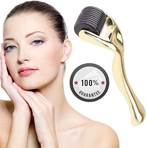 Healthy Care 540 Micro Needles Titanium Microneedle Derma Roller Needle Skin Care, 0.25 mm (Gold)