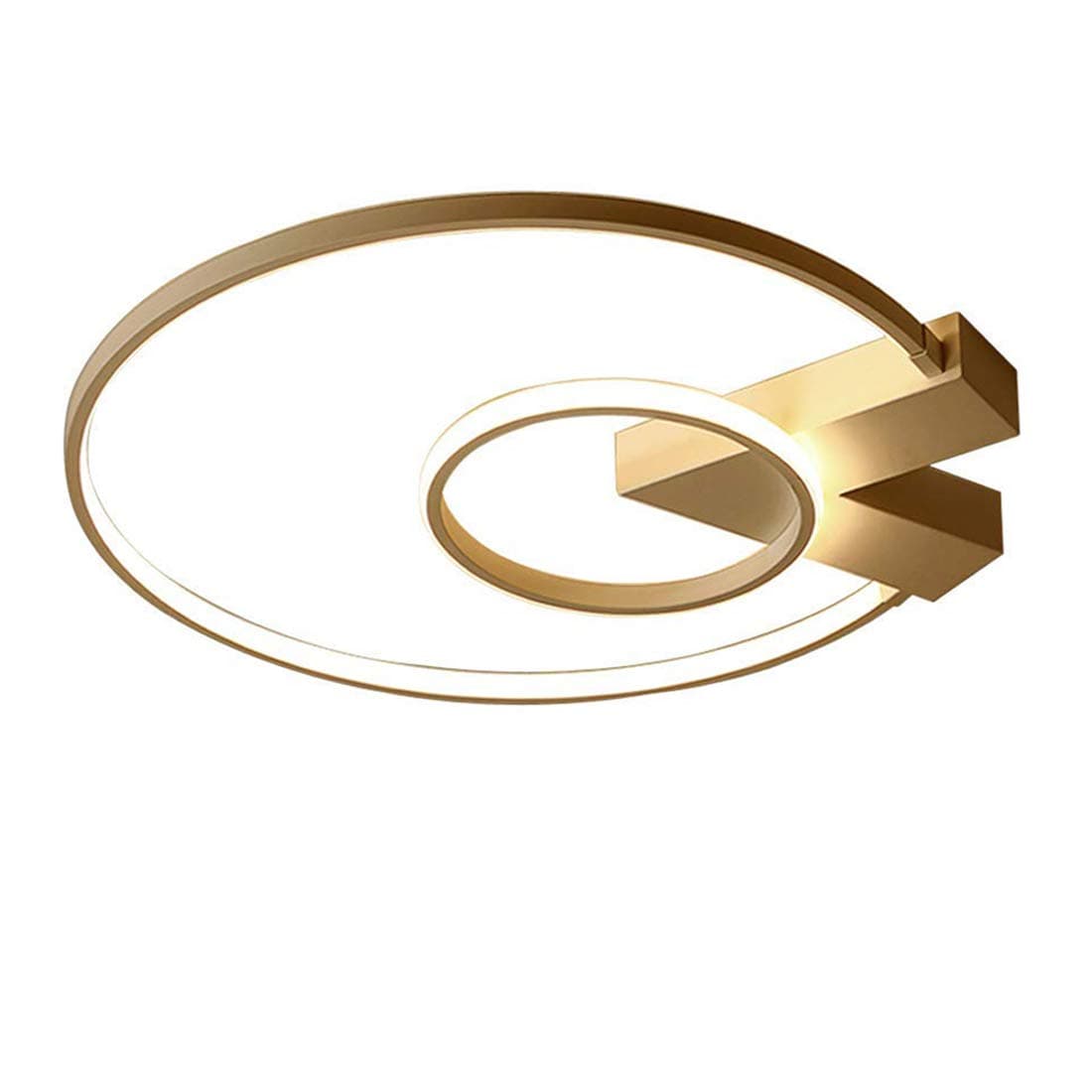 Modern LED Round Ceiling Lamp Adjustable Dimmable with Remote Control and 2 Rings Creative Ceiling Light White Acrylic Shade Design Tables Living Room Lamp Bedroom Lamp Decoration, 49W-Ø60CM