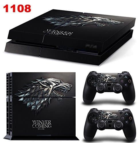 Ambur PS4 Console Designer Skin for Sony PlayStation 4 System plus Two(2) Decals for: PS4 Dualshock Controller --- Game of Thrones