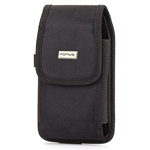 Rugged Canvas Case Belt Holster Side Pouch Cover Black for ASUS ZenFone 4 Pro - ASUS ZenFone Max Plus M1