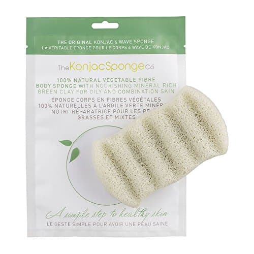 6 Wave Konjac Body Sponge Original 1 pc by Konjac Sponge Company
