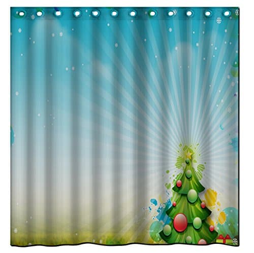 Abbott case_christmas trees (7)_100% Polyester Fabric Shower Curtain Standard Size Custom The size:36x72inch/90x180cm