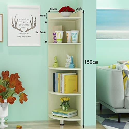 SUBBYE Storage shelves Simple Corner Bookcase Floorstanding Dormitory Display Stand Corner Cabinet Color Optional ( Color : White maple color )