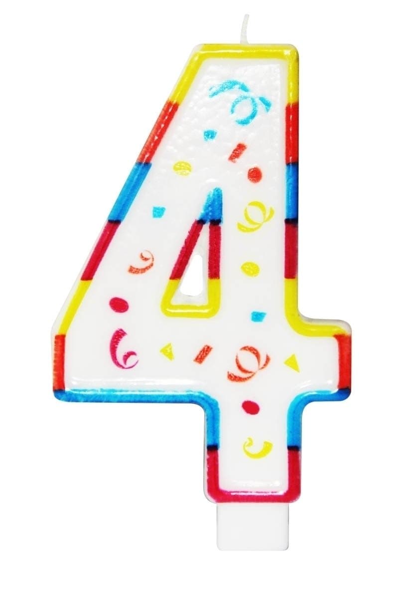 Folat 22924 XL Candle 4 Years with Holder, Multi-Colored