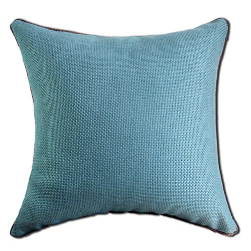 Winqirl Back Cushion Cover Throw Pillow Shell Jacquard Square Plain 18 X 18 Inches, Light Teal