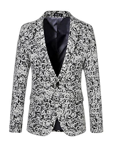 HZMK Men's Wool Jacquard Blazer Jacket US Size 3XL