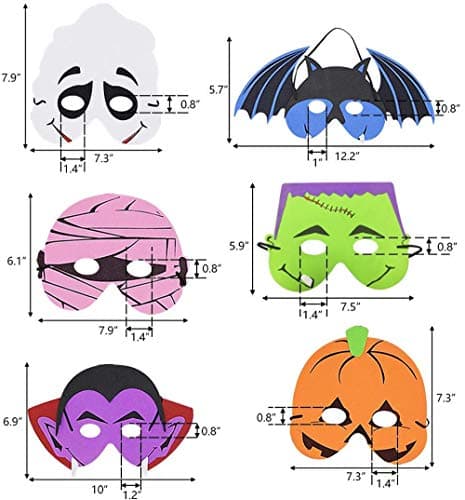 Foam Halloween Masks - 12pk