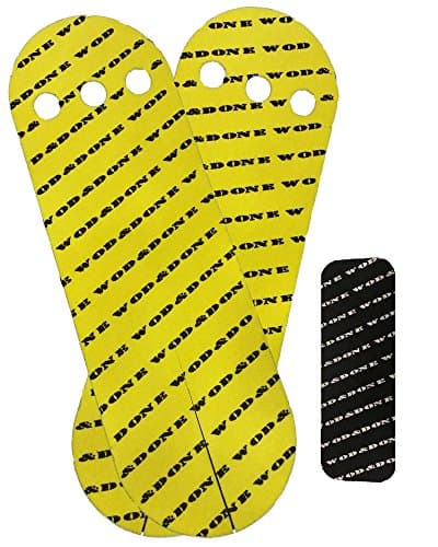 Wod and Done Grips and Hook Grip Bundle - Yellow 20 Grips / 24 Black Hook - Self Adhesive - Skin Tight - Chalk and Sweat Friendly