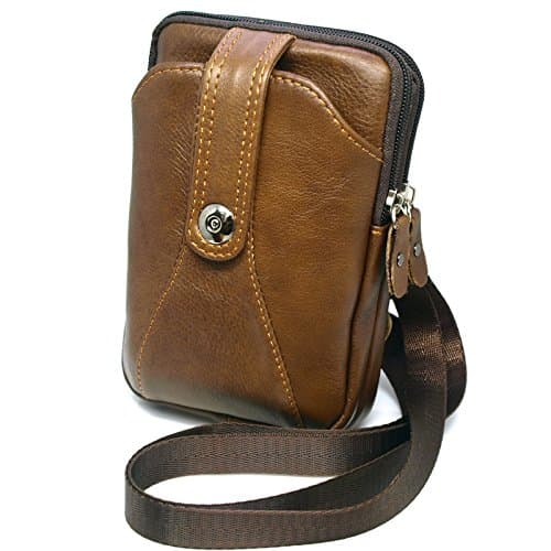 Small Bag Waist Pack Tactical Cellphone Phone Pouch Bum Leather Travel Bags Cases Holsters (907 BR)