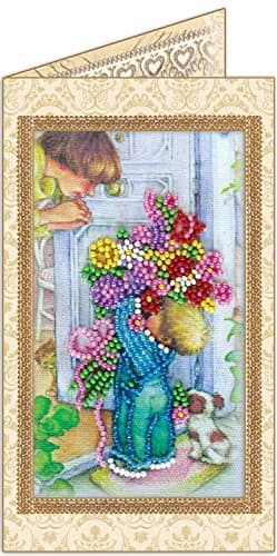 Postcard bead embroidery kit "Dear Mom" stitch craft
