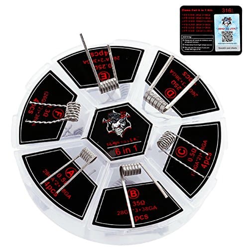 Prebuilt Coils Demon Killer Flame Coil 6 in 1 Heating Wire With 24pcs Premade Coils(0.25ohm 0.35ohm 0.5ohm) -For Home Use