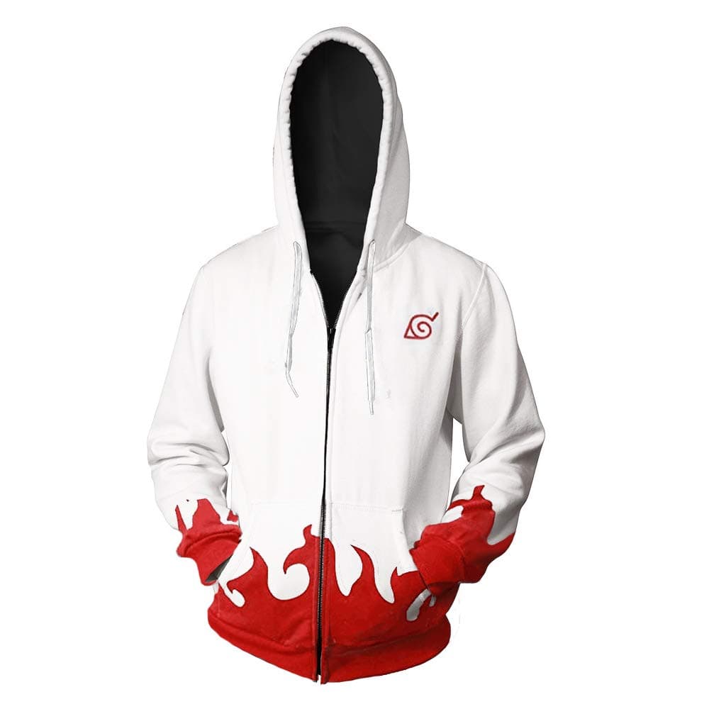 Naruto Fourth Hokage Yondaime Hokage 3D Printed Zipper Pullover Hoodie Sweatshirt Cosplay Cotton Costume Unisex