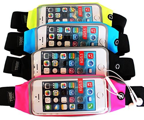 Running Belt for iPhone 6 Plus by Tribe Authentic. New & Improved Water Resistant, Slimfit, Lightweight & Fits Most Smartphones - Black