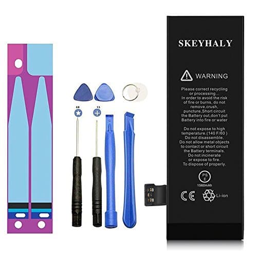 SKEYHALY Battery Model IP 5S, with Adhesive & Tools Kit,New 1560 mAh 0 Cycle Replacement Battery - 6 Month Warranty