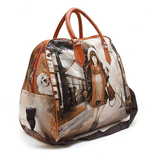 KNOWTEQ Travel Polyester Digital printed duffelbag, Hobo Handbag Storage Carrying Bag for Ladies/Woman/Girls (Color & Design may vary)