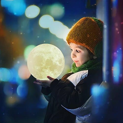 3D Moon Lamp By VUUR: LED Light Home Decoration, Unique Design For Bedroom, Office, Living Room, For Parties, Suitable As A Night Light For Children, Adjustable Brightness, USB Rechargeable (10 CM)