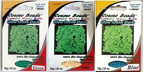 Bundle: 3 Packs_ Green ,Clear and Blue Over 1,650 Balls; Watch the Tiny Beads Grow in the Water and Glow-in-the-dark by Cosmo Beads