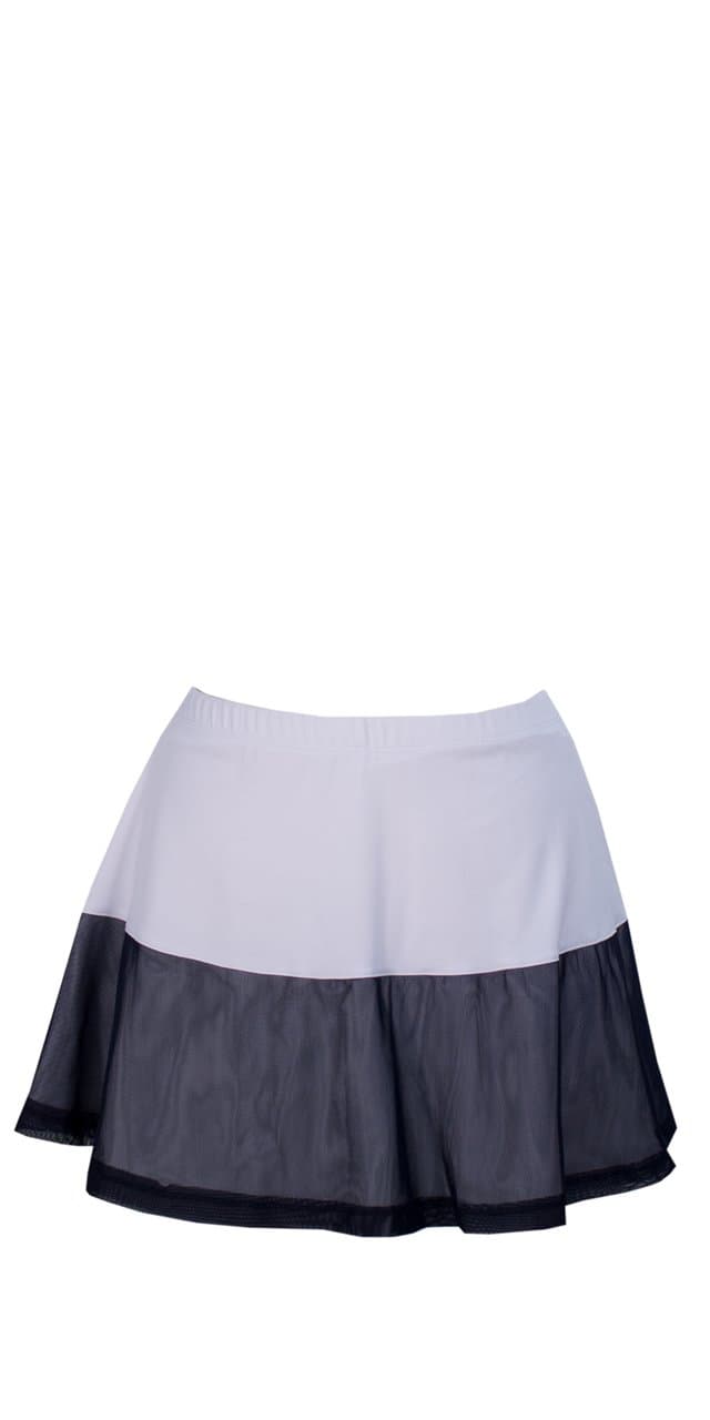 Peachy Tan Catherine Mesh Flounce Skirt