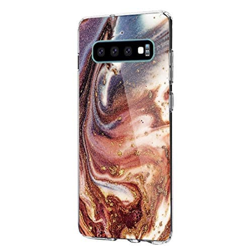 Compatible with Samsung Galaxy S10 Plus, Geometric Marble Design Smooth Ultra-Thin Scratch-Resistant Anti-Fingerprint Transparent TPU Bumper Gel Shell for Samsung Galaxy S10 Plus