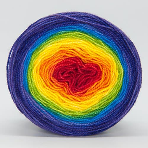Kim Dyes Yarn Hand-Dyed Gradient Yarn (Challah Fingering, Rainbow)