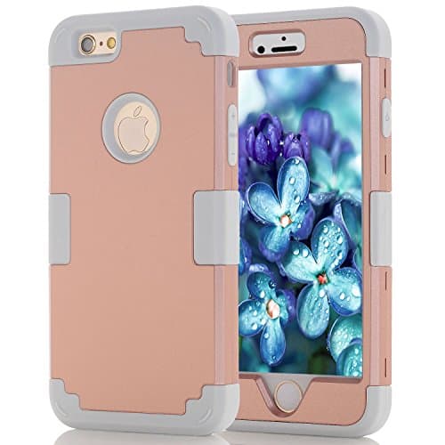 iPhone 6 case, iPhone 6s case , (TPU+ Silicone) Anti-slip Shockproof Dustproof slim and stylish protective case for iPhone 6 /6s (Rose glod -grey)