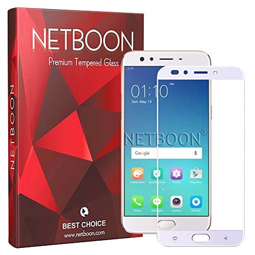 NETBOON® Premium Oppo F3 Plus Tempered Glass Screen Protector Edge to Edge Full Screen Coverage Glass Guard for Oppo F3 Plus - White