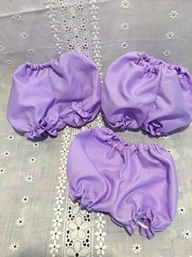 Fits 16" 17" 18" Cabbage Patch Kids Doll Clothes Purple Panties Bloomers Underwear Lot of 3 pcs Handmade
