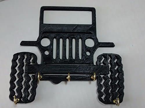 Plastic 5" Jeep Rock Crawler Mud Bog Key Holder Key Rack / Jewelry Organizer Wall Key Rack Key Holder Black with Five Hooks Black Color
