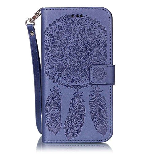 iPhone 7 Plus Case, iPhone 7 Plus Wallet Case, PS Hunters Embossed Dreamcatcher PU Leather Flip Stand Cover Case with Card Slot Flap Closure Lanyard for iPhone 7 Plus