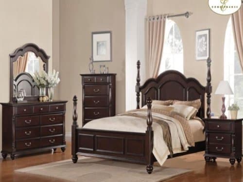 Townsford 5 PC Eastern King Bedroom Set with Chest by Homelegance in Dark Cherry