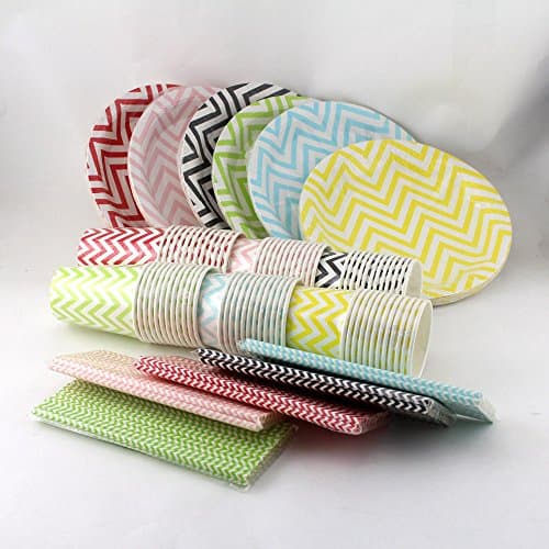 24set Disposable Dinner Paper Plates Cups Wedding Celebrations Party Tableware(YELLOW SET)