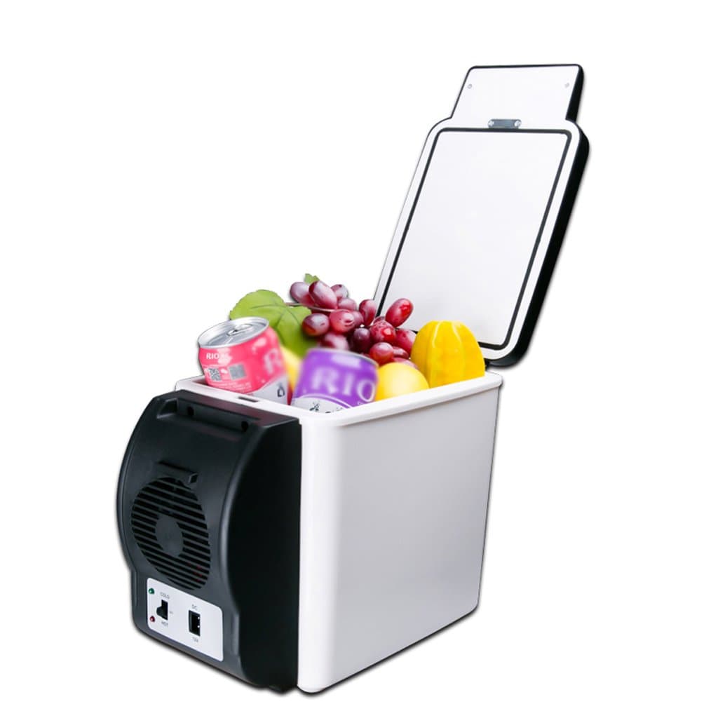 The harvest season- 6L Black And White Refrigeration Car Refrigerator, Cold And Warm Car Dual-use 220V AC / 12V DC ( Color : #b )