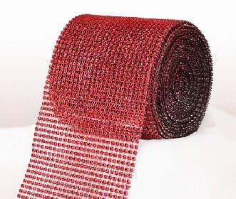 Diamond MESH 15 Colours 24 Lines 10 Yards Cake Design Pearl MESH 05 Yards (Red)