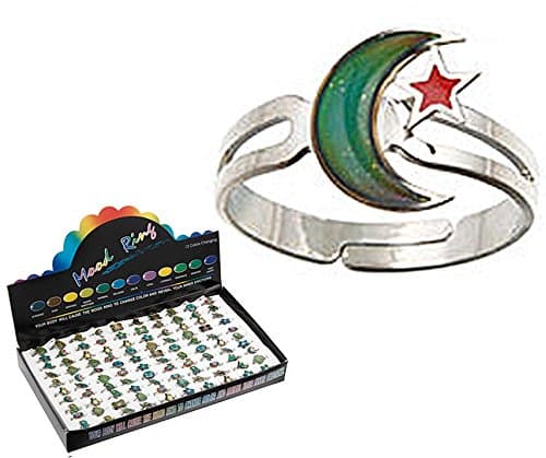 Mood Ring Expandable Moon and Red Star Novelty