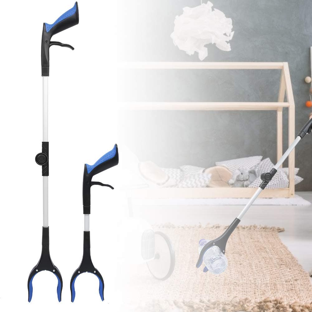 Nannday Reacher Grabber Tool, 2-Pack 32/18 Inch Folding Adjustable Trash Picker Reaching Assist Tool, Trash Picker, for Elderly, Lightweight Litter Picker