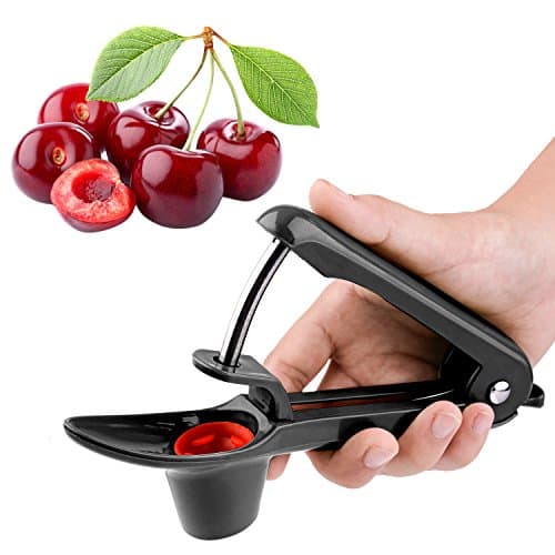 SENDIN Cherry Pitter Tool ABS Plastic Food-Grade Silicone Cup Olive Red Jujube Cherry Stone Remover Seed Remover for Juicing Stew Soup Kitchen Utensils & Gadgets (Black)
