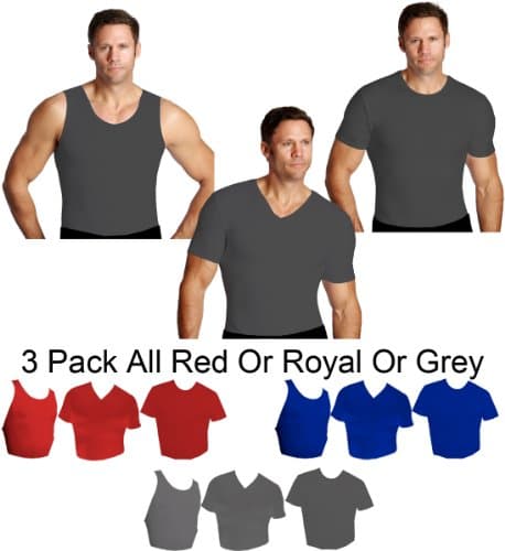 IS PRO 3pc Variety pack Muscle tank, Crew-neck and V-neck shirts - Grey-3XL