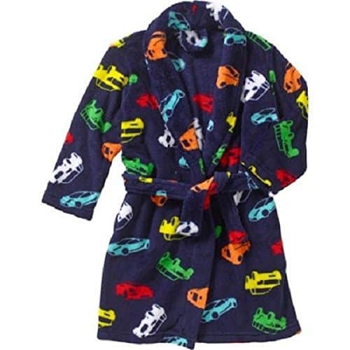 Boys Plush Robe, Available in 4 Prints, Large, Cars