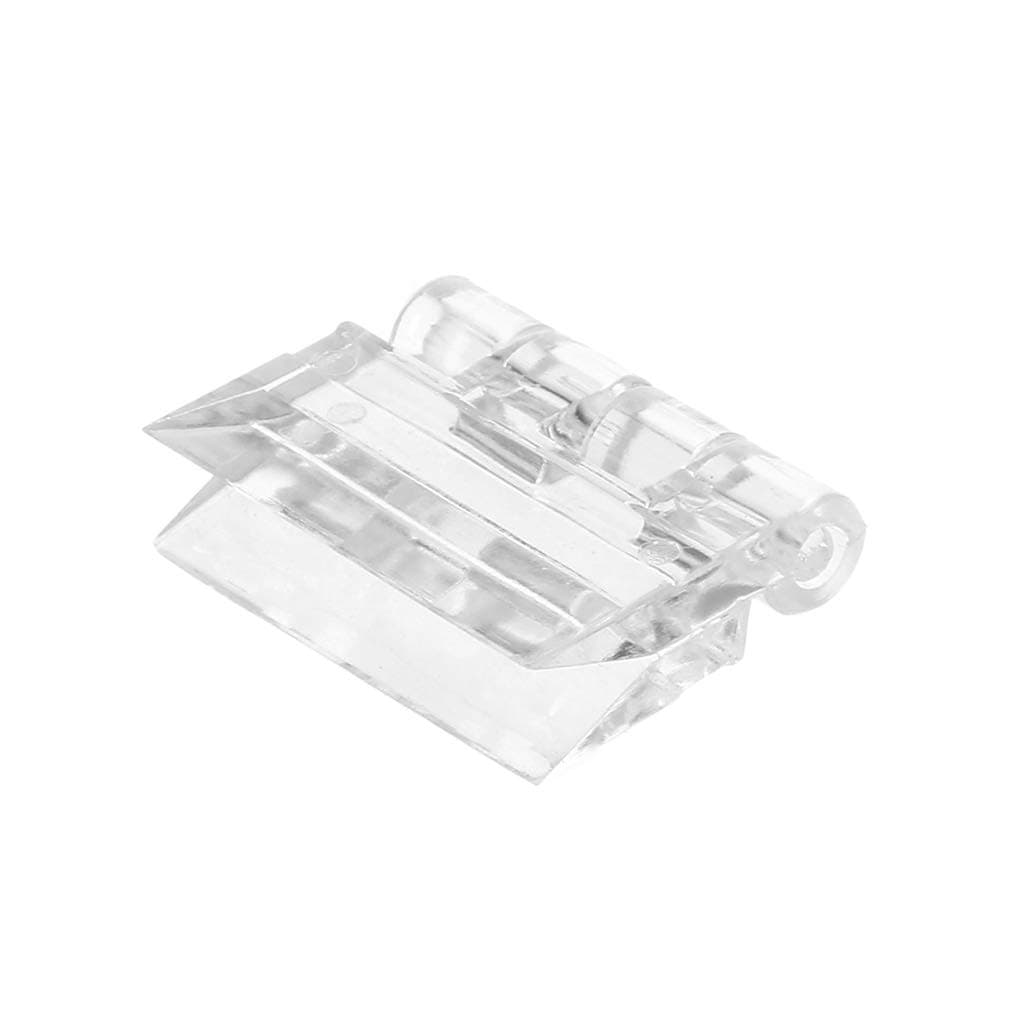 SALliang 10Pcs Transparent Plastic Folding Hinges DIY Jewelry Box Gift Box Acrylic Cabinet Hardware Tool